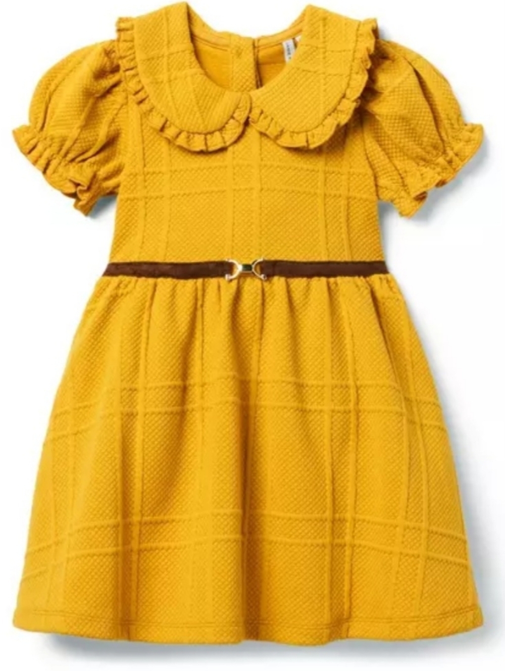 JANIE AND JACK GIRL HARVEST "THE EQUESTRIAN COLLARD DRESS" SZ 6. MUSTARD YELLOW.